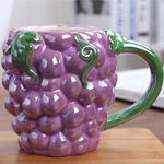Manufacturers fruit color glazed mugs big grape shaped ceramic coffee mugs
