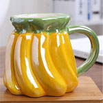 Manufacturers fruit color glazed mugs easter banana shaped ceramic coffee mugs