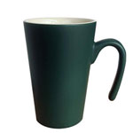Stock matte ceramic mugs with hanging handle plain green coffee mugs bulk
