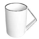 Suppliers porcelain white ceramic coffee mugs with triangle handle sublimation mugs