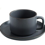Suppliers nordic luxury stoneware coffee cup and saucer retro color glazed mugs