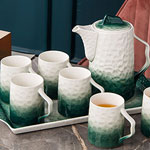European simple ceramic water pot and mug kettle water set tea set manufacturers