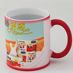 China red color changing sublimation mugs with logo Custom picture cups