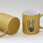 Wholesale gold ceramic coating mugs Fluorescent sublimation cups with logo
