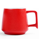 Cheap plain red ceramic tea mugs with tea filter and lid china manufacturers