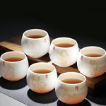 Custom suet white jade white ceramic tea cups without handle coffee mugs