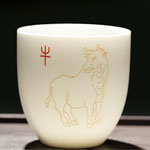 Wholesale chinese zodiac ceramic tea cups suet white jade mugs suppliers