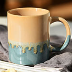 Cheap handmade ceramic mugs for coffee or tea 2 color glazed mugs china manufacturers