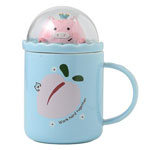 Wholesale personalised cute ceramic mugs with scenery lid for kids cartoon mugs