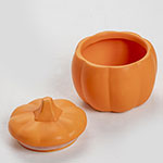 Custom Halloween pumpkin shaped ceramic sealed jar with lid Factory