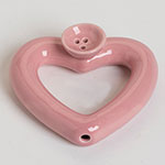 Customized pink heart shaped ceramic pipe gifts Factory