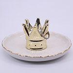 Custom crown shaped ring storage ceramic ornament