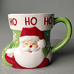 Customized santa claus coffee mug in the shape of a boot made of dolomite
