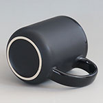 Large Solid Black Matte Ceramic Coffee Mug with Logo