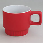 Customized Red Short Stackable Espresso Ceramic Coffee Mugs