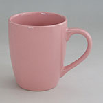Large V-shaped 24oz ceramic coffee mug in pink color