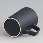 V-Shape 14oz Black Instant Coffee Mug with Handle