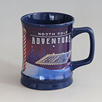 Customized Dark Blue H Shape Stoneware Coffee Mug with Brand Logo