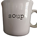 Customized white straight 11oz stoneware coffee mug with engraved logo