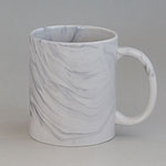 Customized Gray 11oz Straight Body Marble Ceramic Coffee Mugs Factory