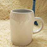 14oz White ceramic beer cups with logo