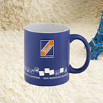 Stoneware sublimation mugs Blue Matte Ceramic Mugs with Printing